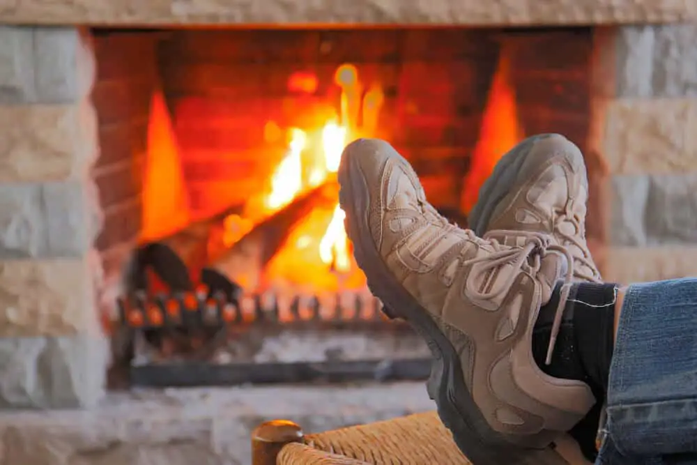 Merino Wool Socks Warm Near Fireplace