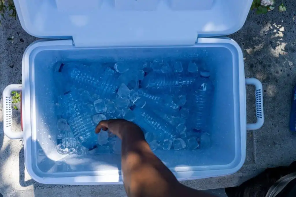Open Igloo Cooler With Water